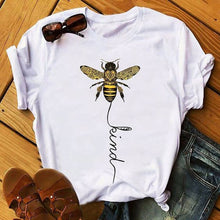 Load image into Gallery viewer, Summer BEE KIND ORGANIC T-shirt Unisex Casual Shirt Sustainable Nature Bees Loose Women female Tops
