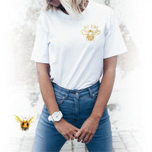 Load image into Gallery viewer, Summer BEE KIND ORGANIC T-shirt Unisex Casual Shirt Sustainable Nature Bees Loose Women female Tops
