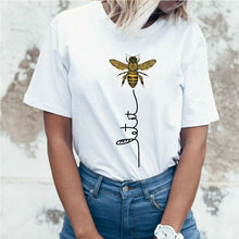 Load image into Gallery viewer, Summer BEE KIND ORGANIC T-shirt Unisex Casual Shirt Sustainable Nature Bees Loose Women female Tops
